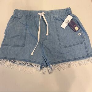 Simply Southern Light Blue Frayed Jean Shorts
